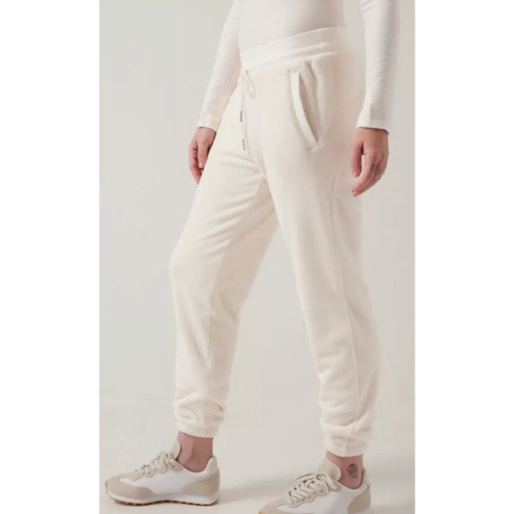 Athleta Recover Cozy Jogger Size 2x Plus Ivory 4 Way Stretch NWT $98 Soft Plush - Picture 5 of 8